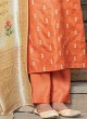 Designer Pant Style Kurti In Orange Color